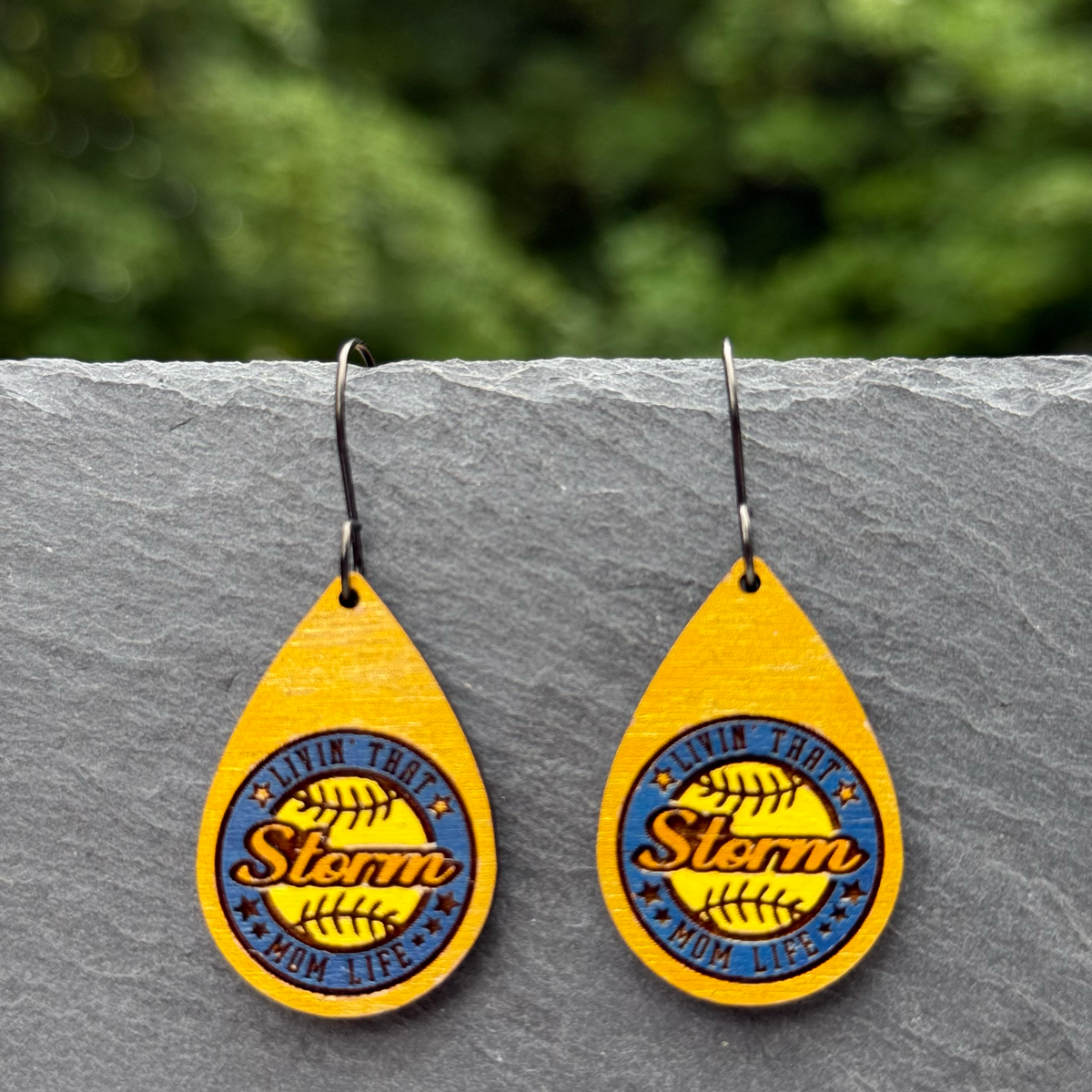 Livin' that ...  (softball) Mom Life Drop Dangle Earrings