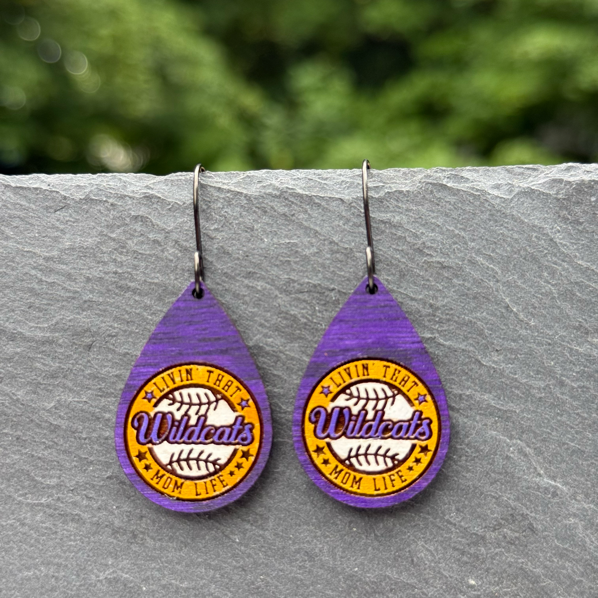 Livin' that ...  (baseball) Mom Life Drop Dangle Earrings