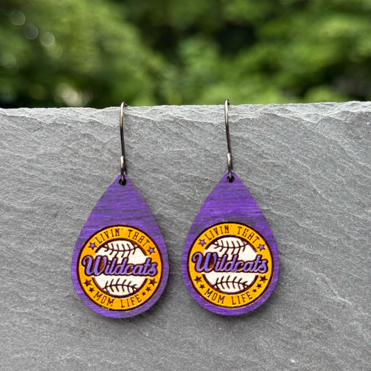 Livin' that ...  (baseball) Mom Life Drop Dangle Earrings