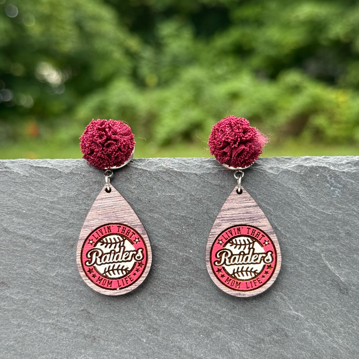 Livin' that ...  (baseball) Mom Life Drop Dangle Earrings