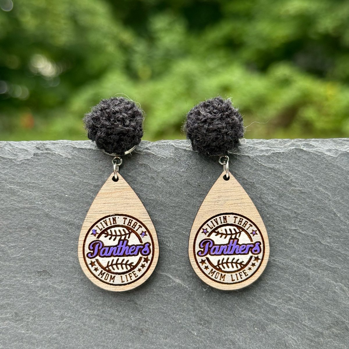 Livin' that ...  (baseball) Mom Life Drop Dangle Earrings
