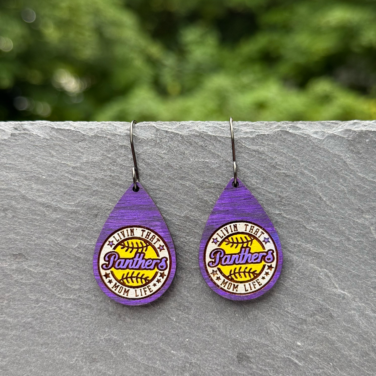 Livin' that ...  (softball) Mom Life Drop Dangle Earrings