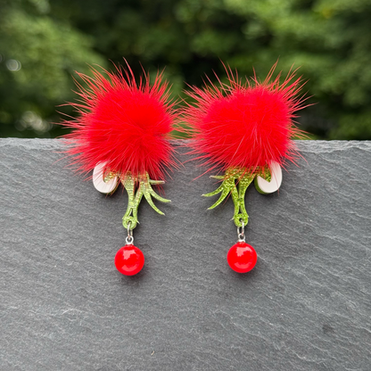 Grinch Hand Drop Ornament Acrylic Drop Dangle Earrings