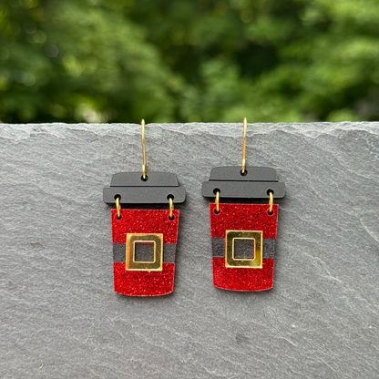 Coffee Lovers Delight Acrylic Drop Dangle Earrings