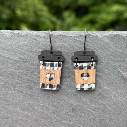 Coffee Lovers Delight Acrylic Drop Dangle Earrings