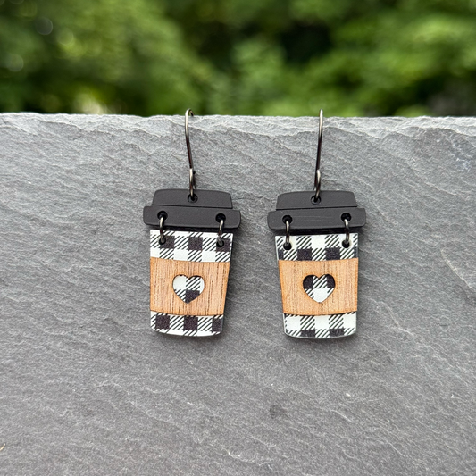 Coffee Lovers Delight Acrylic Drop Dangle Earrings
