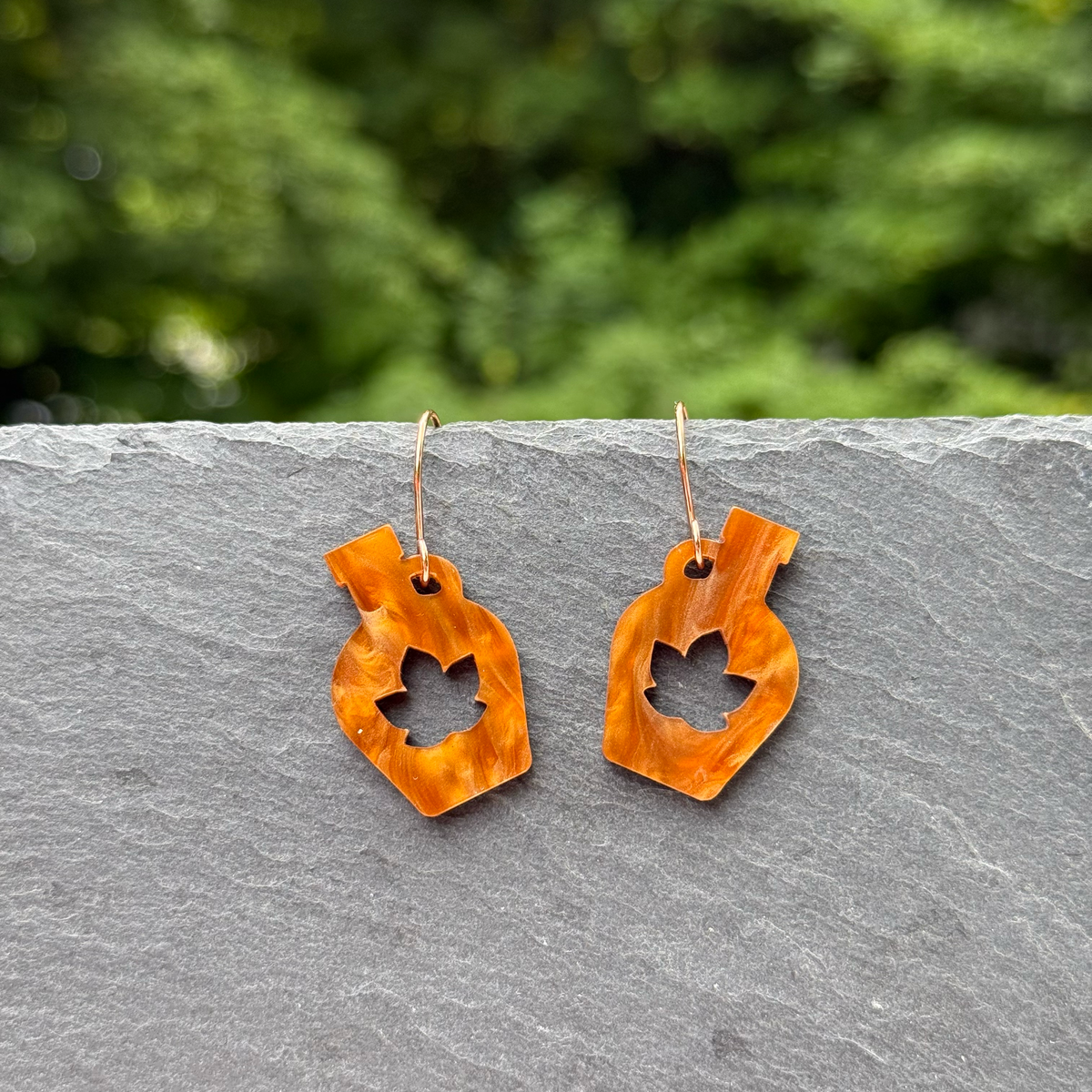 Maple Syrup Jug Acrylic Drop Dangle Earrings