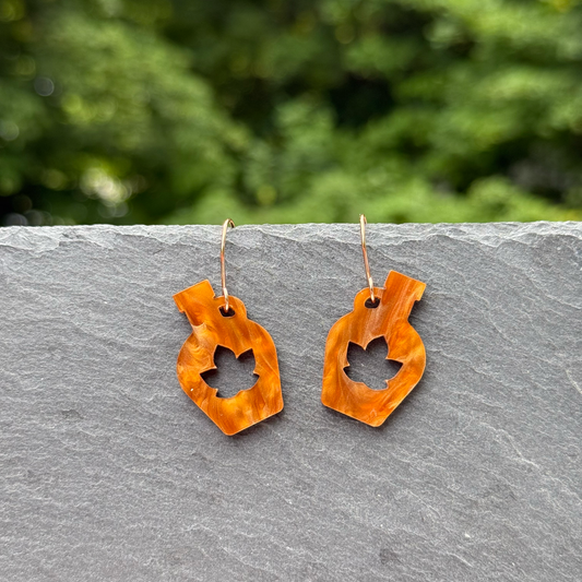 Maple Syrup Jug Acrylic Drop Dangle Earrings