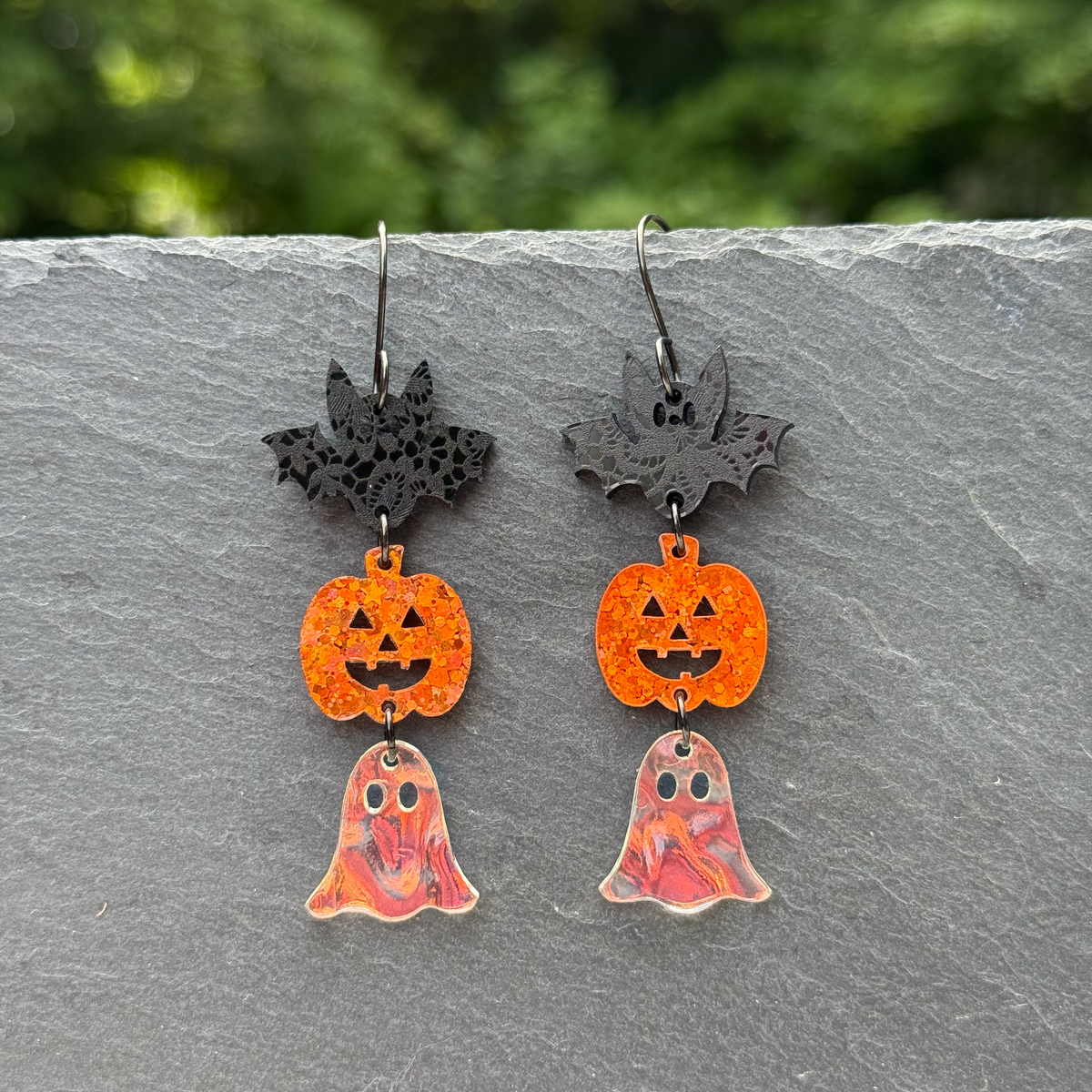 Halloween Trio Acrylic Drop Dangle Earrings