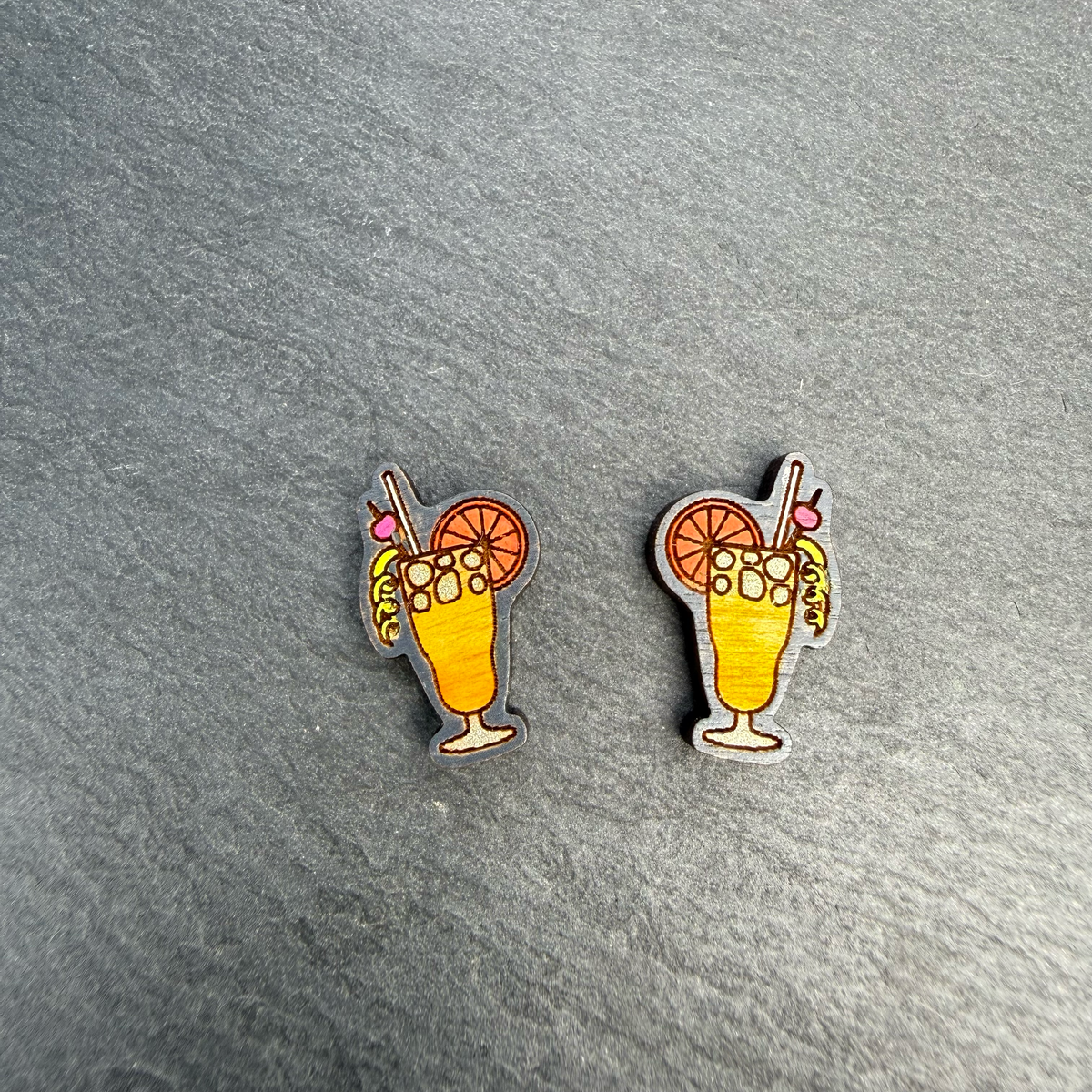Cocktail Drink Stud Earrings