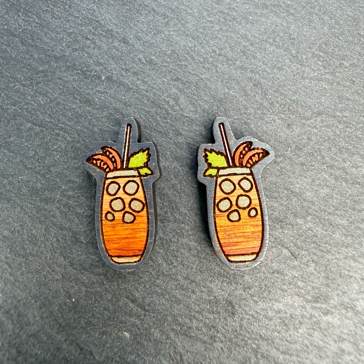 Cocktail Drink Stud Earrings