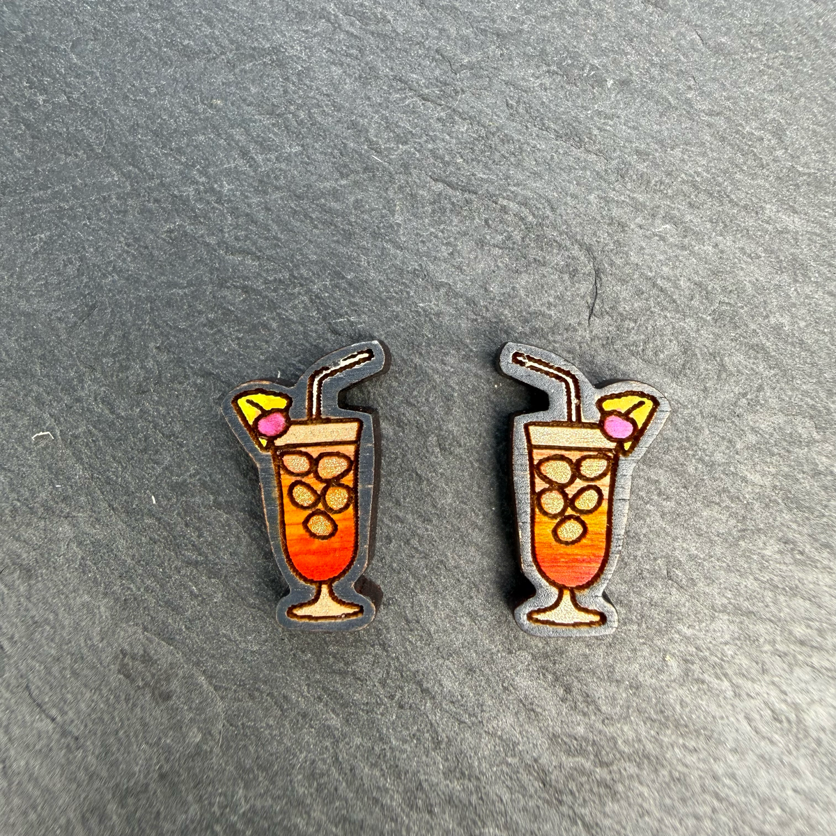 Cocktail Drink Stud Earrings
