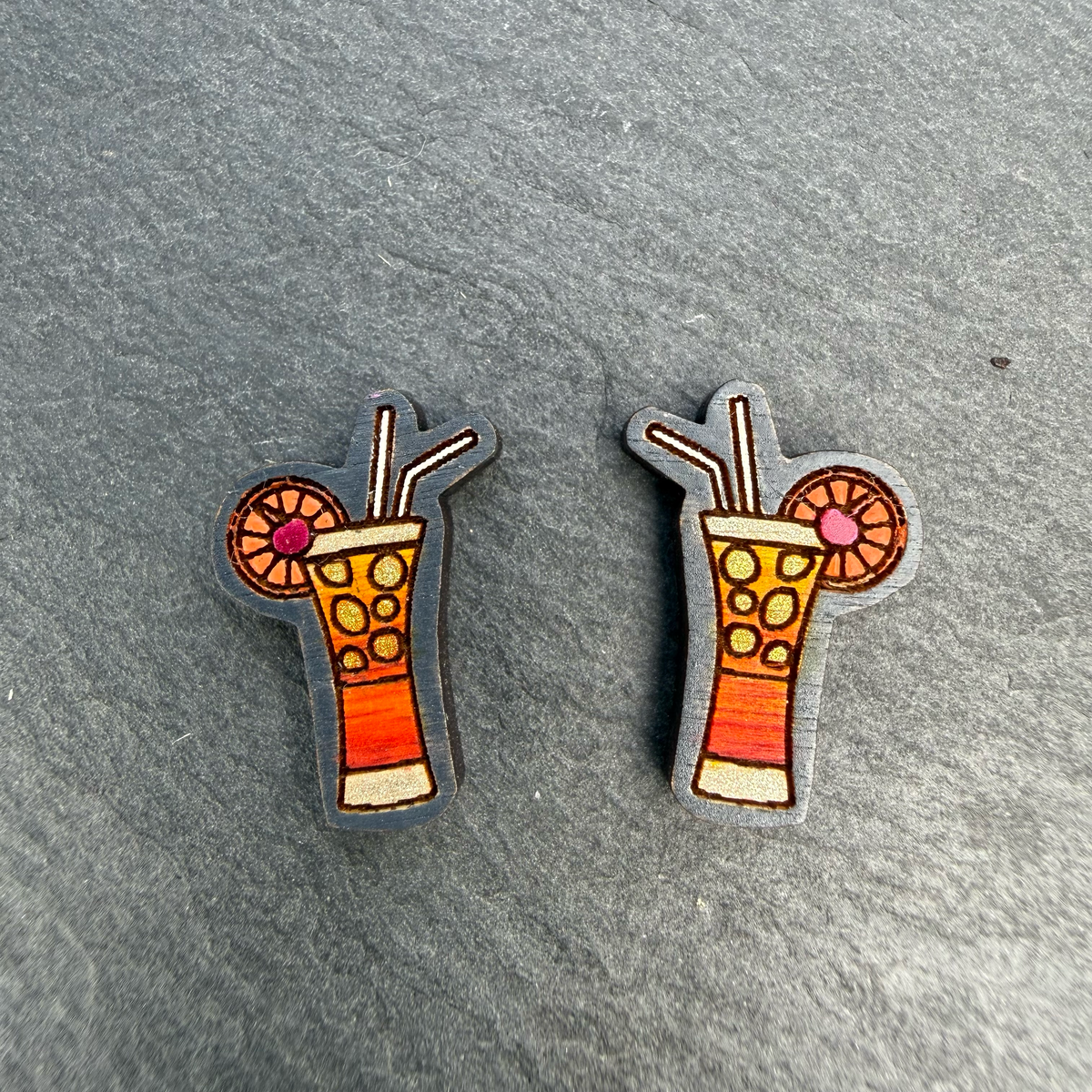 Cocktail Drink Stud Earrings