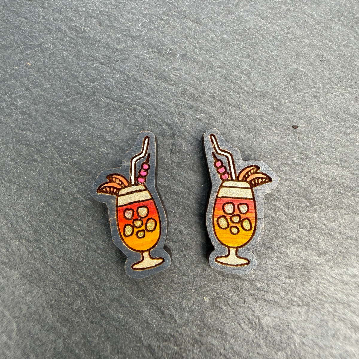 Cocktail Drink Stud Earrings