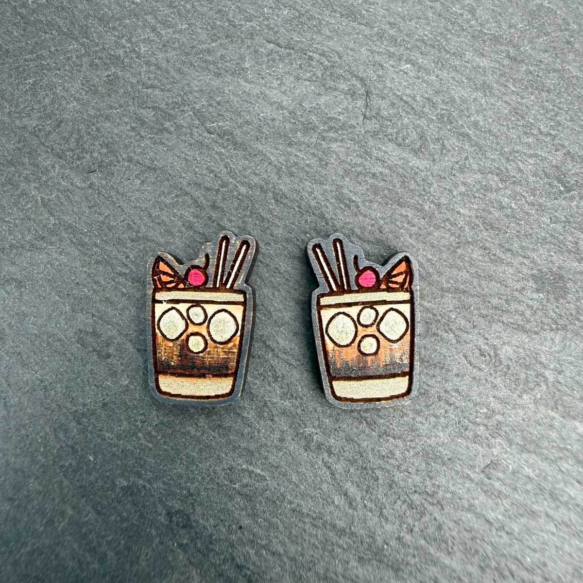 Cocktail Drink Stud Earrings