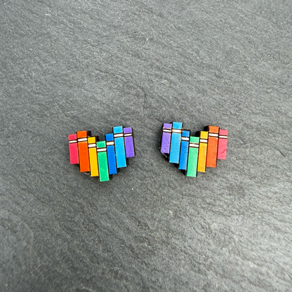 Heart of Books Stud Earrings