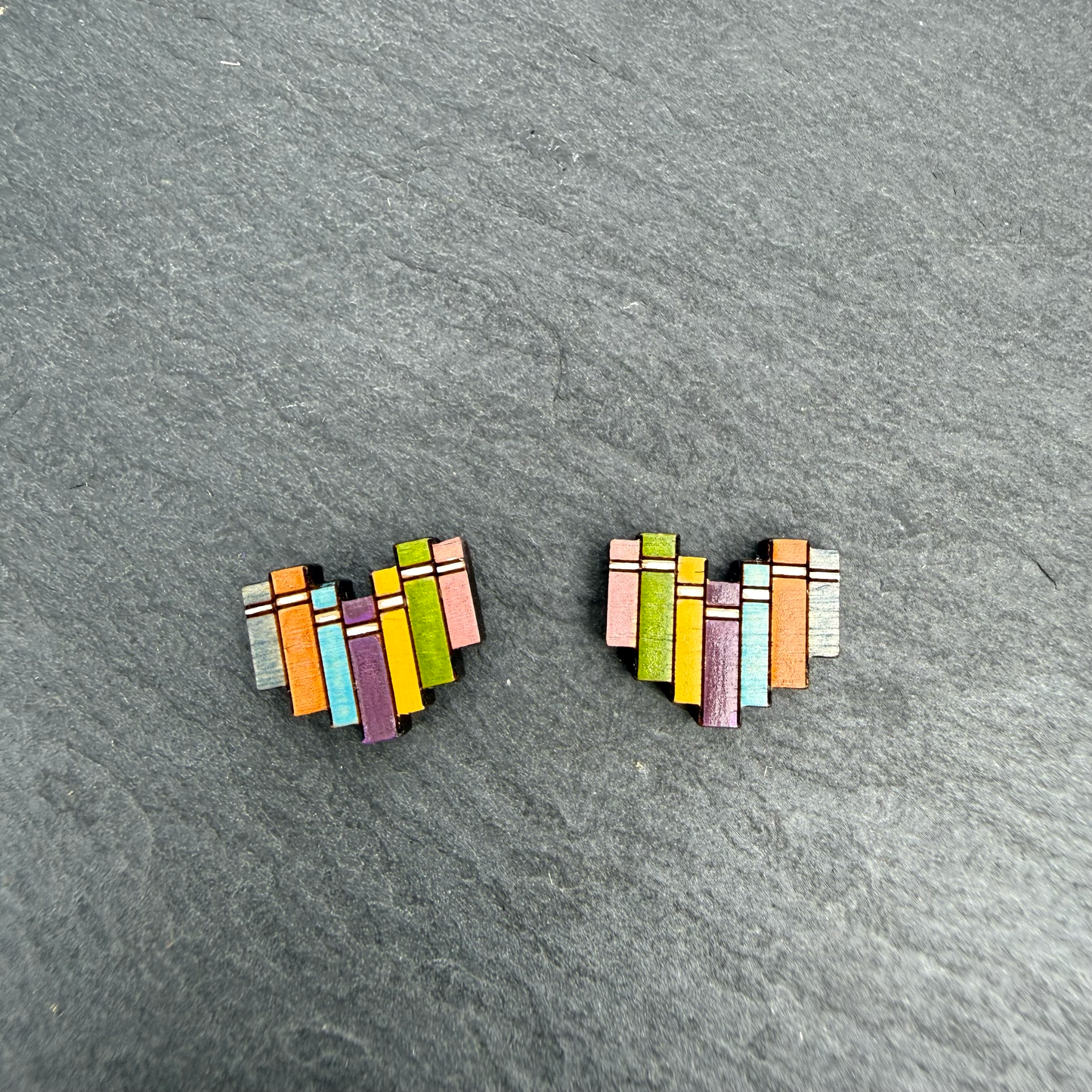 Heart of Books Stud Earrings