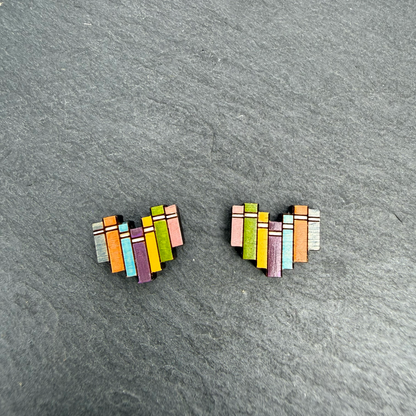 Heart of Books Stud Earrings