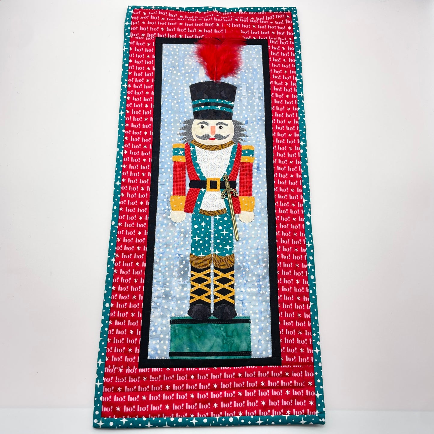 Nutcracker Teal Pants and Stand Quilted Wall Hanging