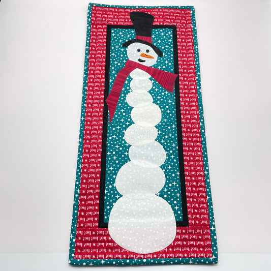 Snowman Red Scarf Quilted Wall Hanging