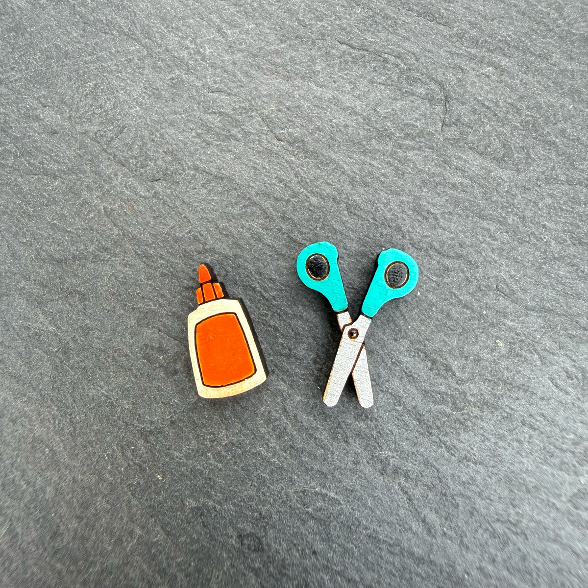 Glue Bottle & Scissors Stud Earrings