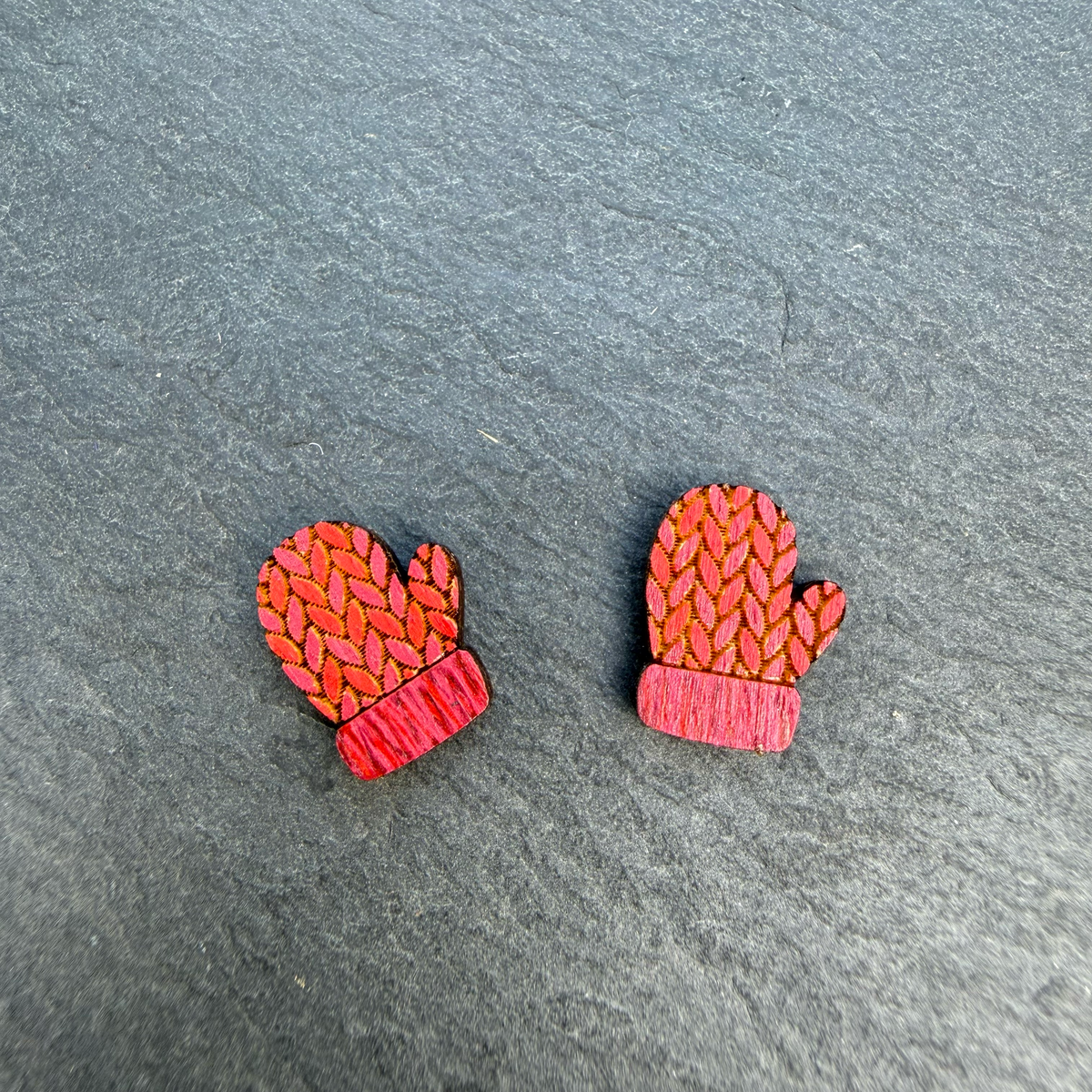 Knitted Mitten Stud Earrings