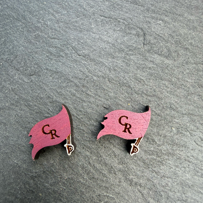 Central Raiders "CR" Flag Stud Earrings
