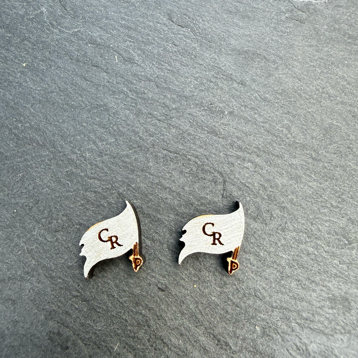 Central Raiders "CR" Flag Stud Earrings