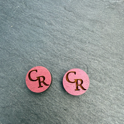 Central Raiders "CR" Circle Stud Earrings