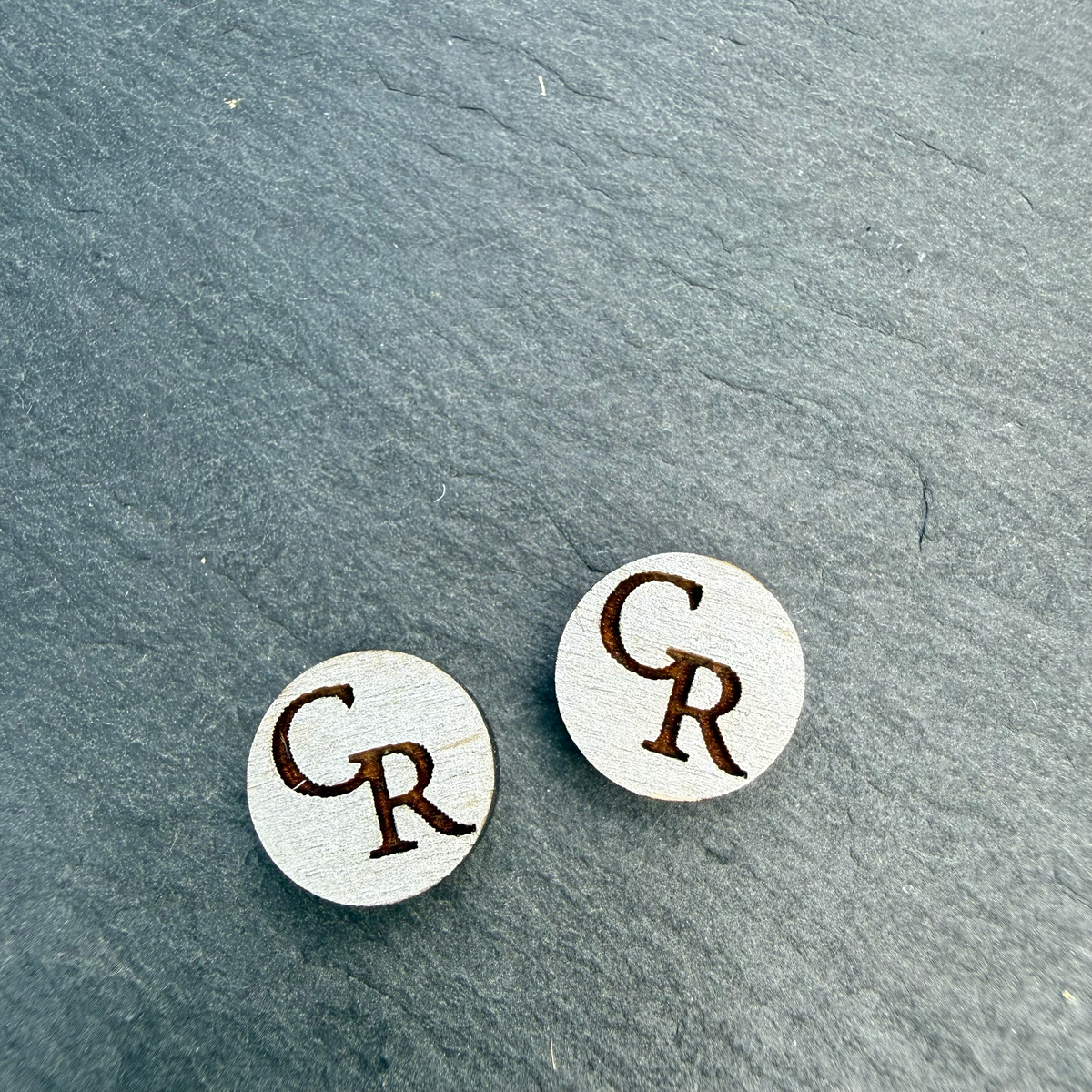 Central Raiders "CR" Circle Stud Earrings