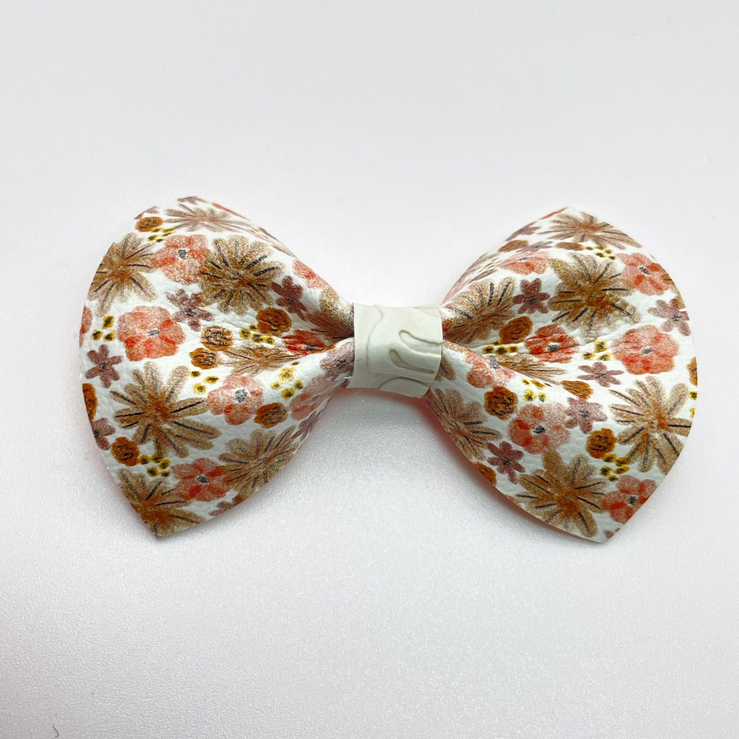 Tan + Peach Floral Over-the-Collar Pet Bow