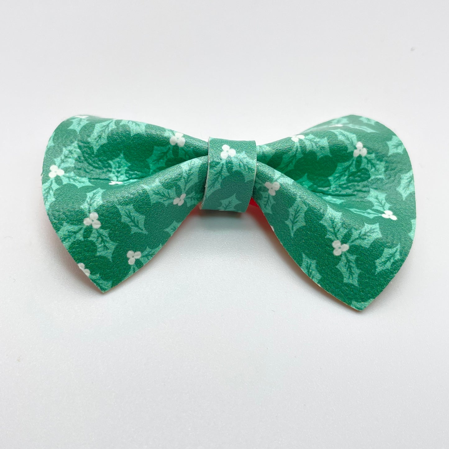 Holly Leaves Over-the-Collar Pet Bow