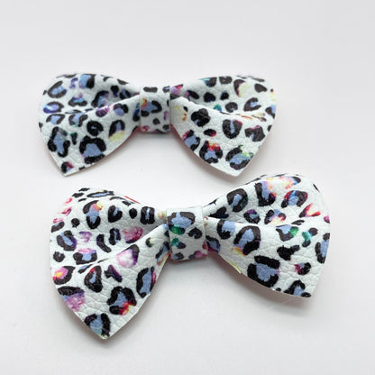 Pastel Leopard Over-the-Collar Pet Bow