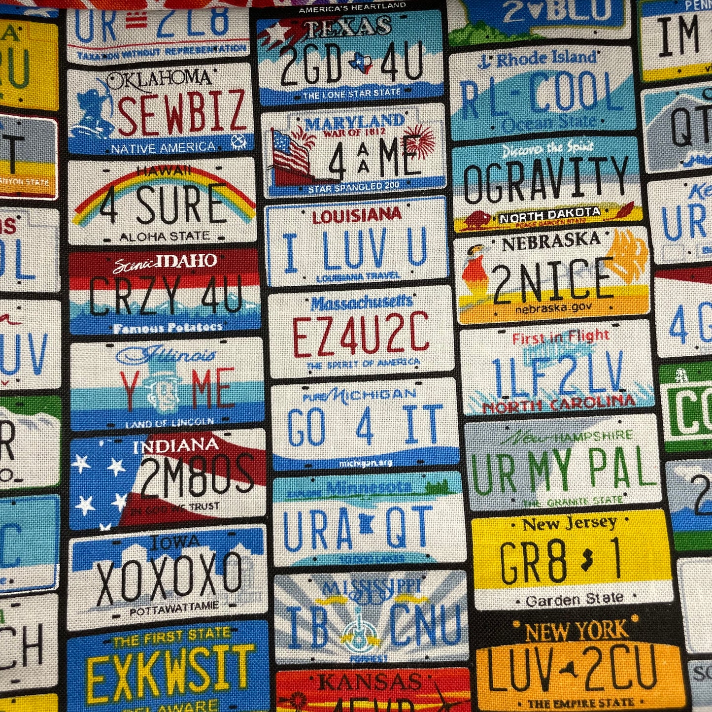 License Plates Reusable Snack Bag