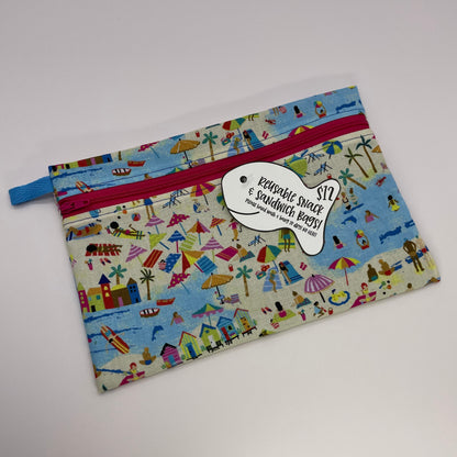 Busy Beach Reusable Snack Bag