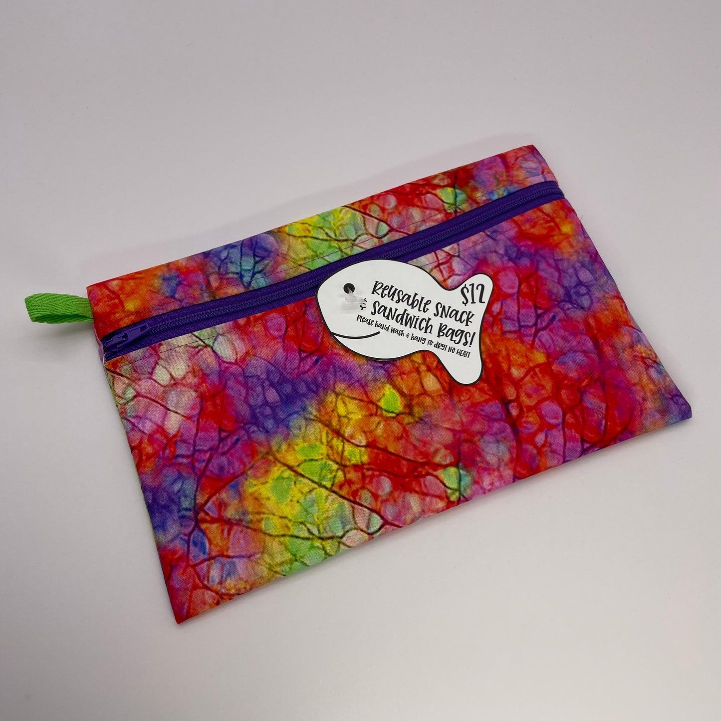 Bright Watercolor Wash Reusable Snack Bag