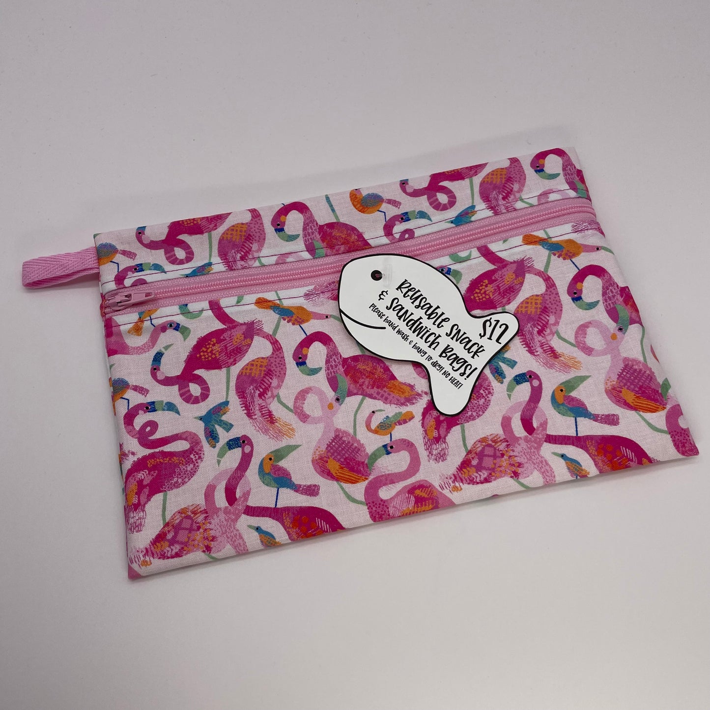 Flamingo Flock Reusable Snack Bag