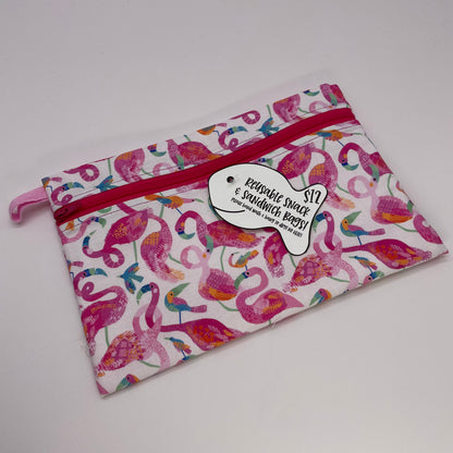 Flamingo Flock Reusable Snack Bag