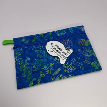 Cactus Blues Reusable Snack Bag