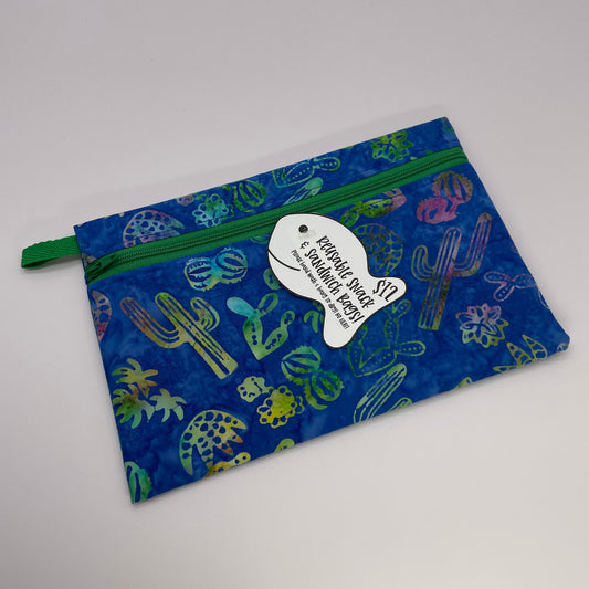 Cactus Blues Reusable Snack Bag