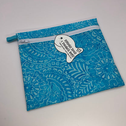 Turquoise Batik Reusable Snack Bag