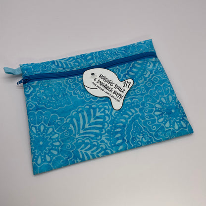 Turquoise Batik Reusable Snack Bag