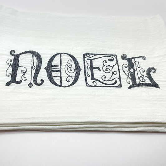 Noel Embroidered Tea Towel