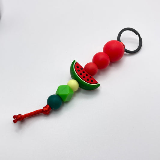 Watermelon Silicone Bead Keychain