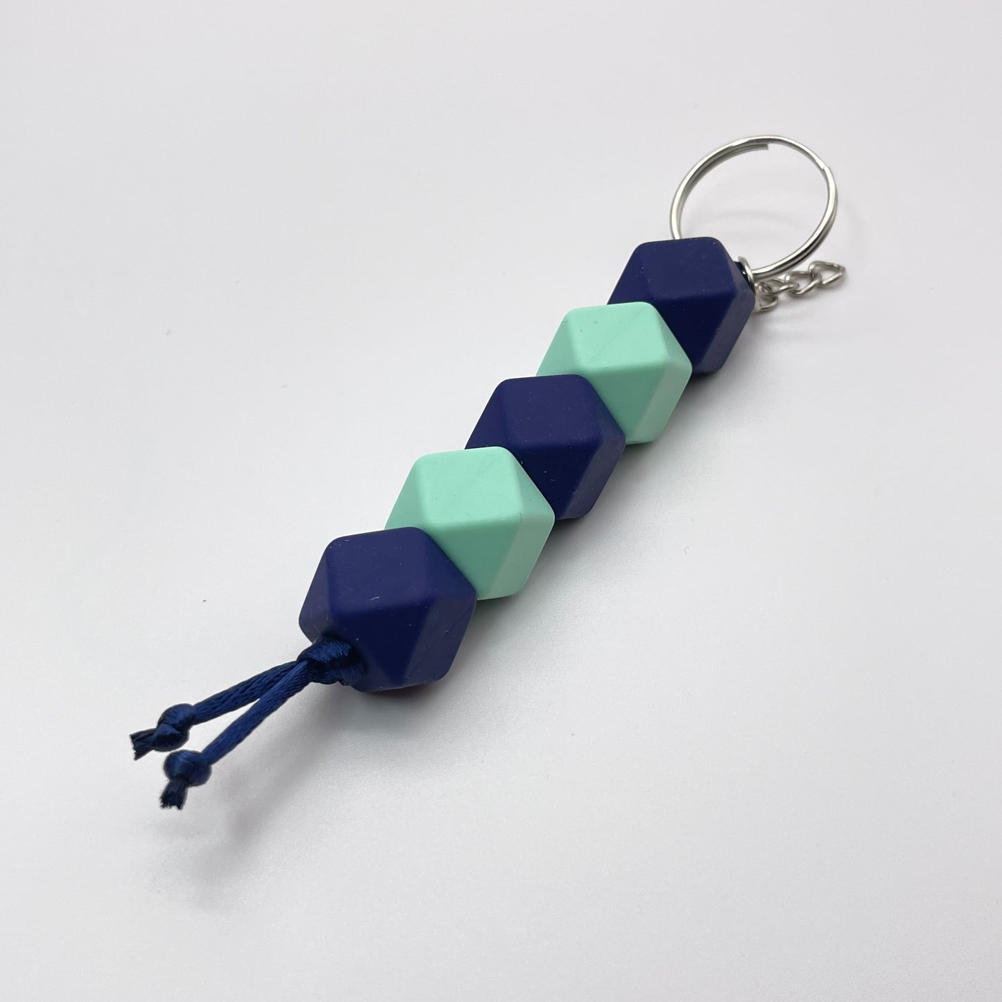 Clear Hexagon Silicone Bead Keychain