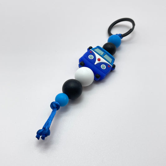 VW Van Silicone Bead Keychain