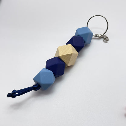 Clear Hexagon Silicone Bead Keychain