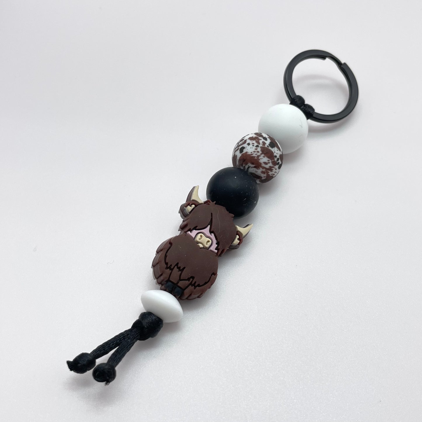 Highland Cow Silicone Bead Keychain