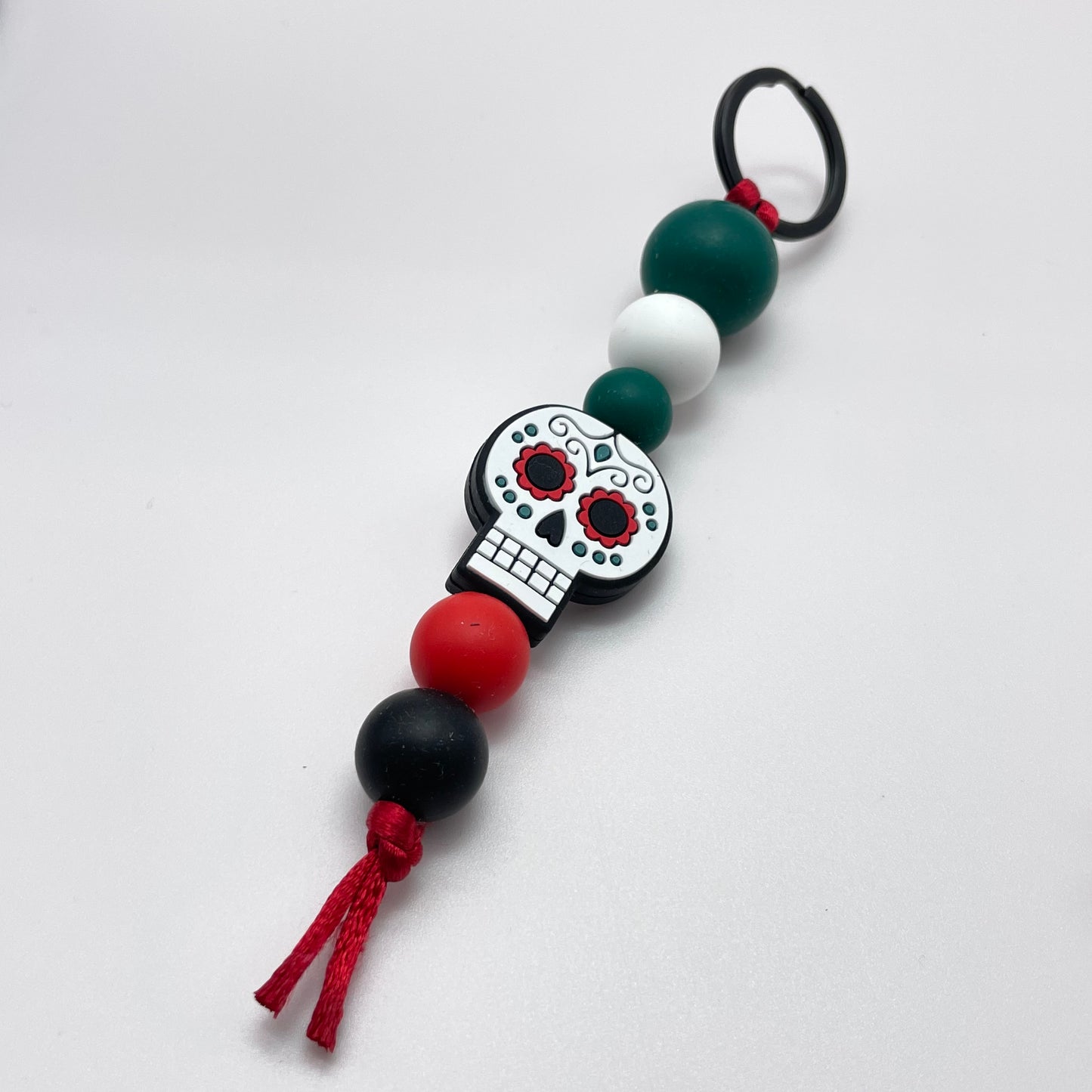 Sugarskull Silicone Bead Keychain