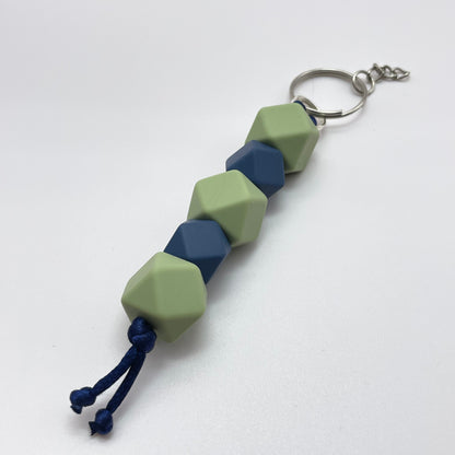 Clear Hexagon Silicone Bead Keychain